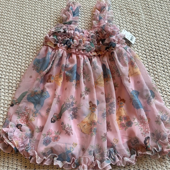 Disney NEW Princess Cinderella Belle Jasmine Chiffon Dress - Pink Sz 2T - Picture 3 of 7